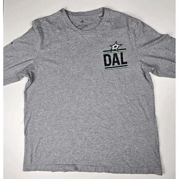 Adidas Dallas Stars T-Shirt Womens Large Gray Long Sleeve Hockey Crew Neck - Picture 1 of 9